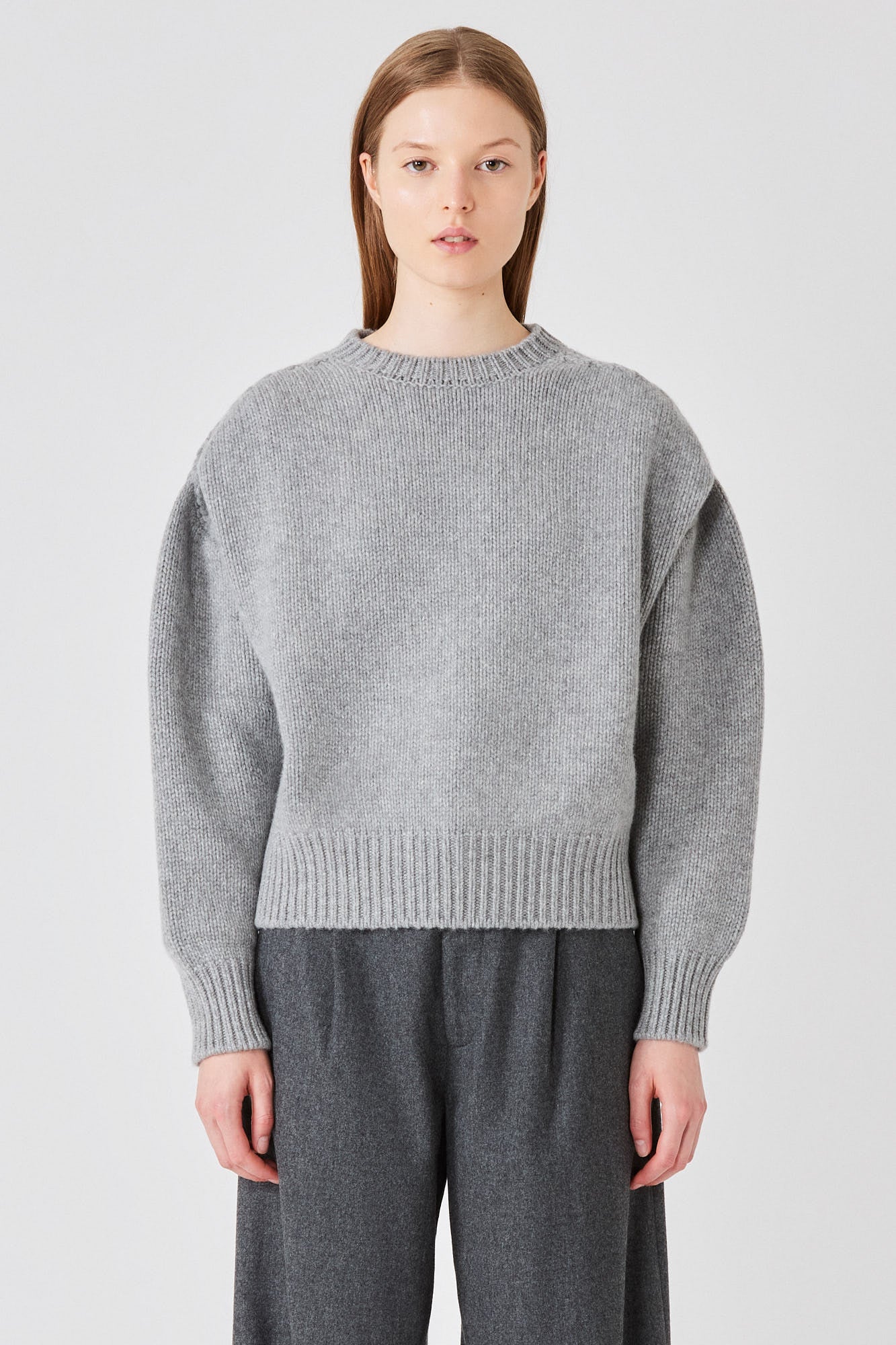 Sa Su Phi Giada maglione girocollo cashmere grigio