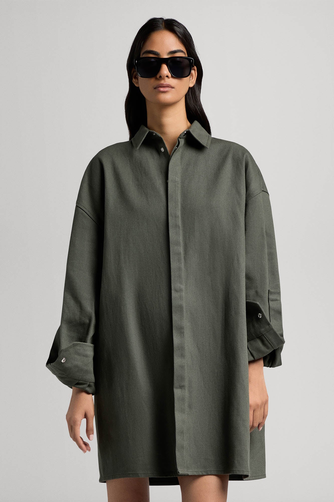 Sa Su Phi Valentina giacca gabardina di cotone verde militare