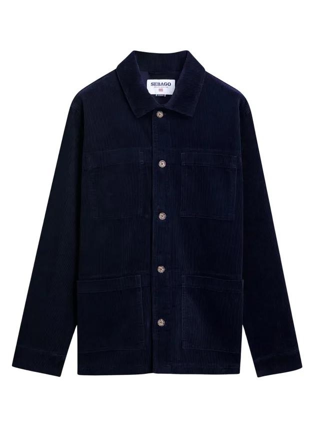Sebago 74114FW camicia blu velluto uomo