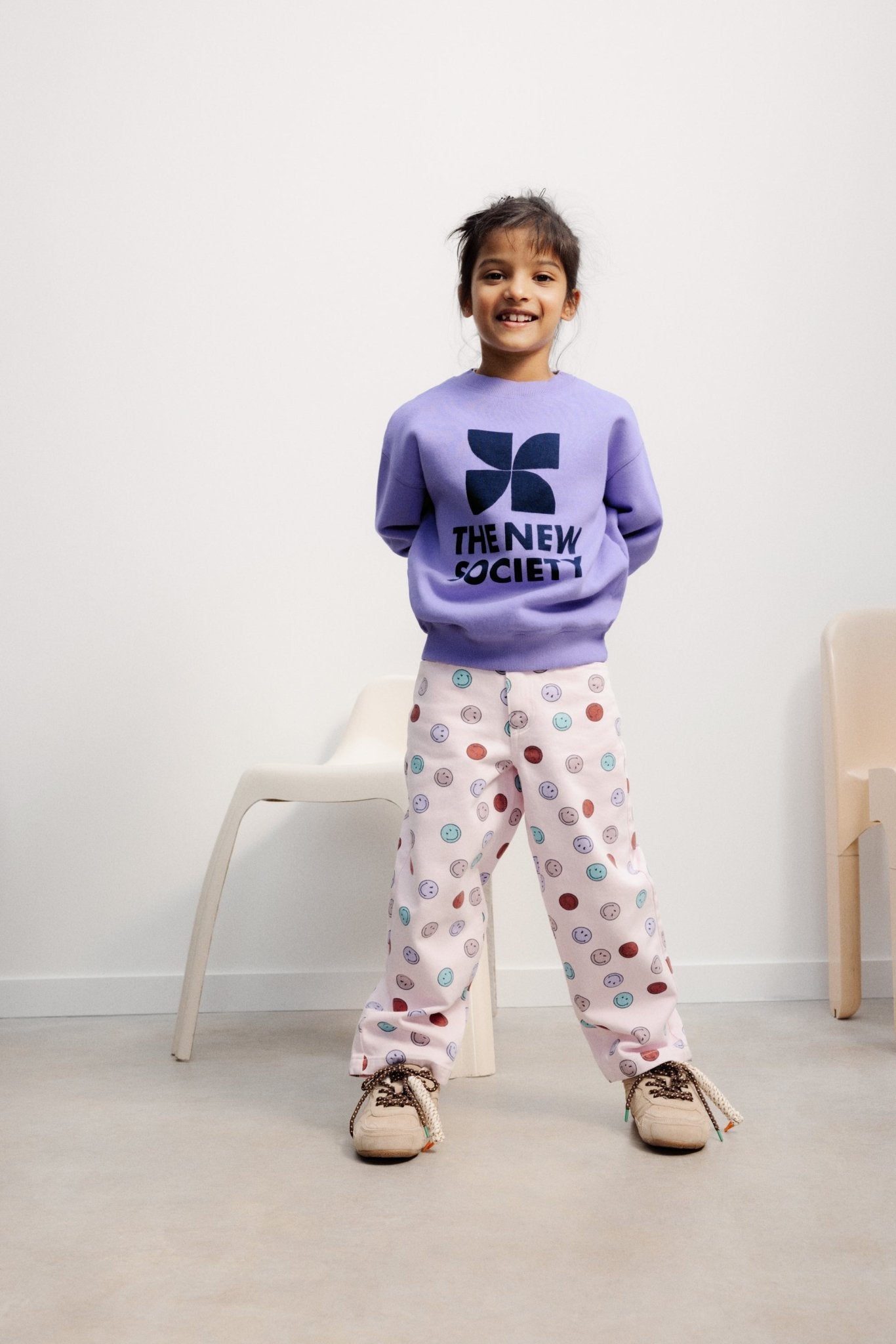 The New Society SmileyWorld jeans ragazza cotone smile