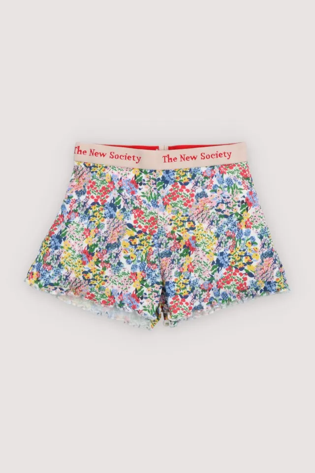 The New Society TNS Rib shorts bimba fiori 6 anni elasticizzati