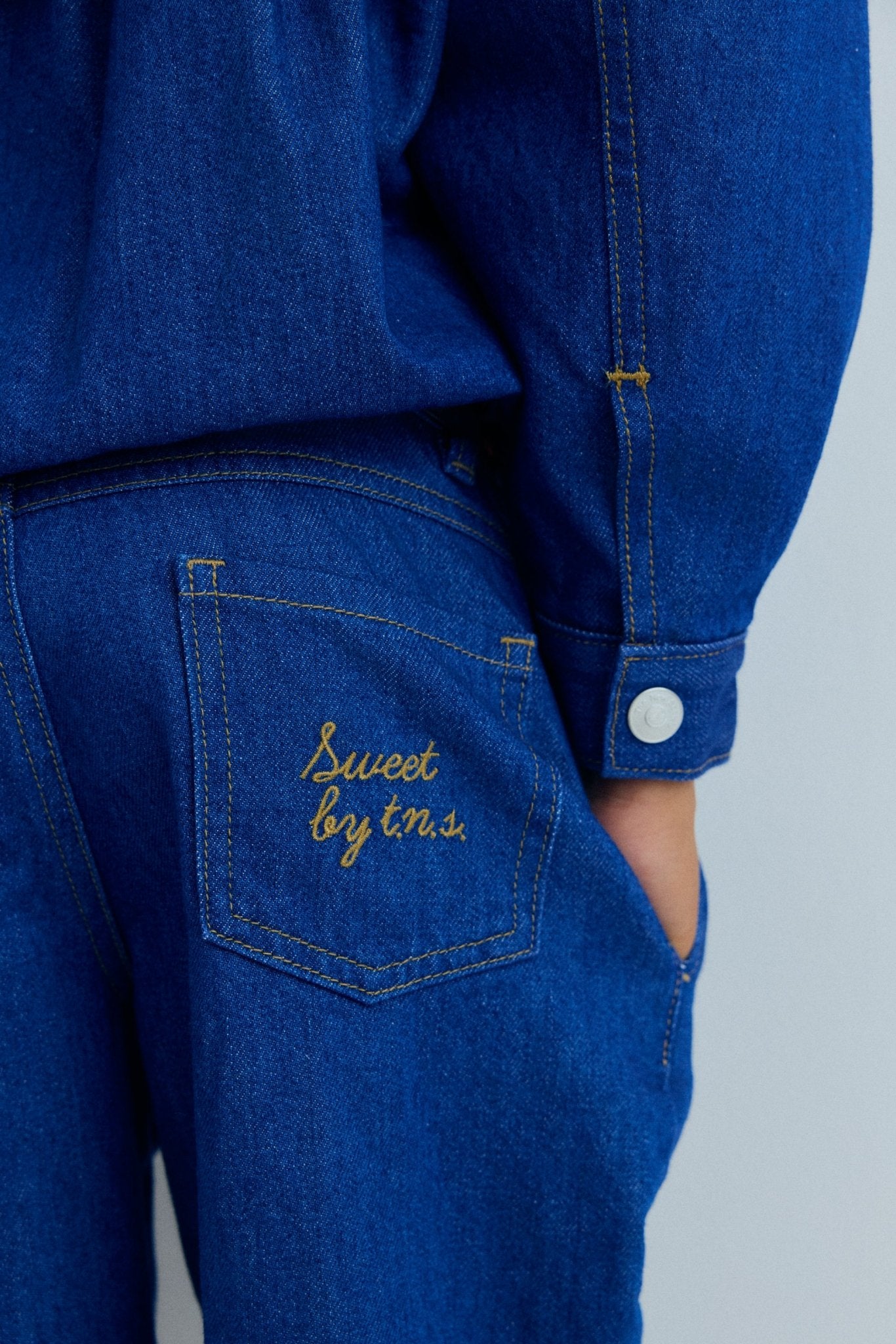 THE NEW SOCIETY Tulip Blue Denim jeans bambina gamba larga