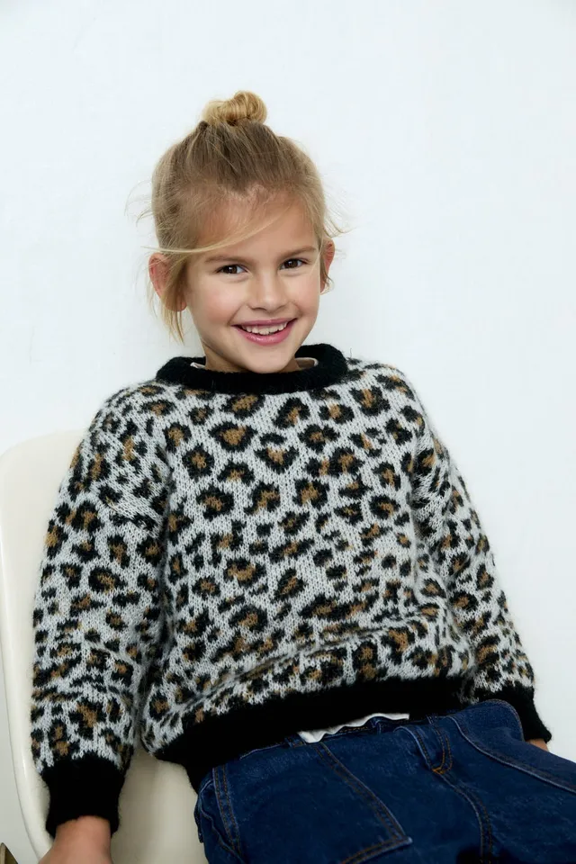 THE NEW SOCIETY Nelia maglione leopardato mohair jacquard