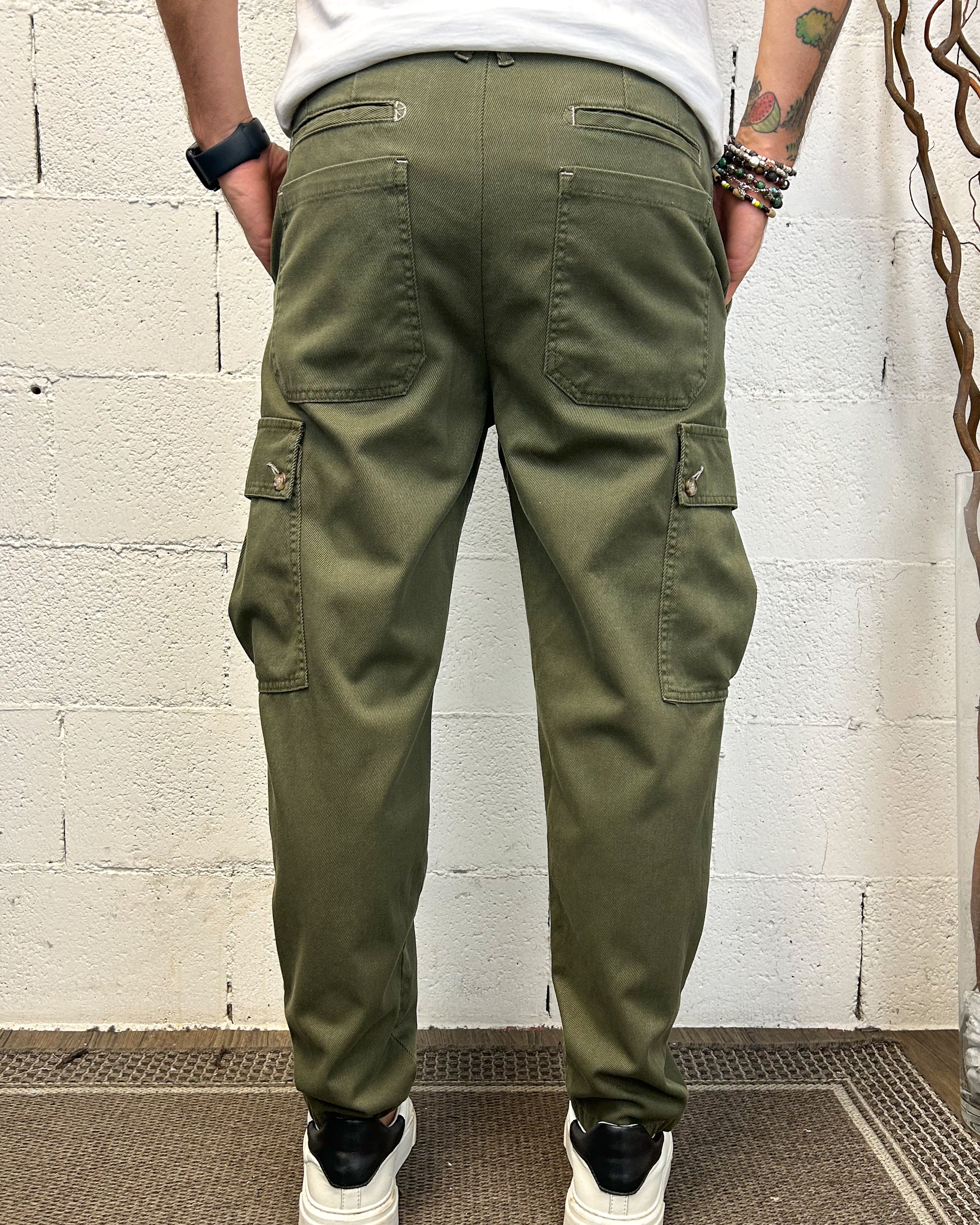 ONLYONE Cargo Fashion BL11 pantaloni cargo verde regolare