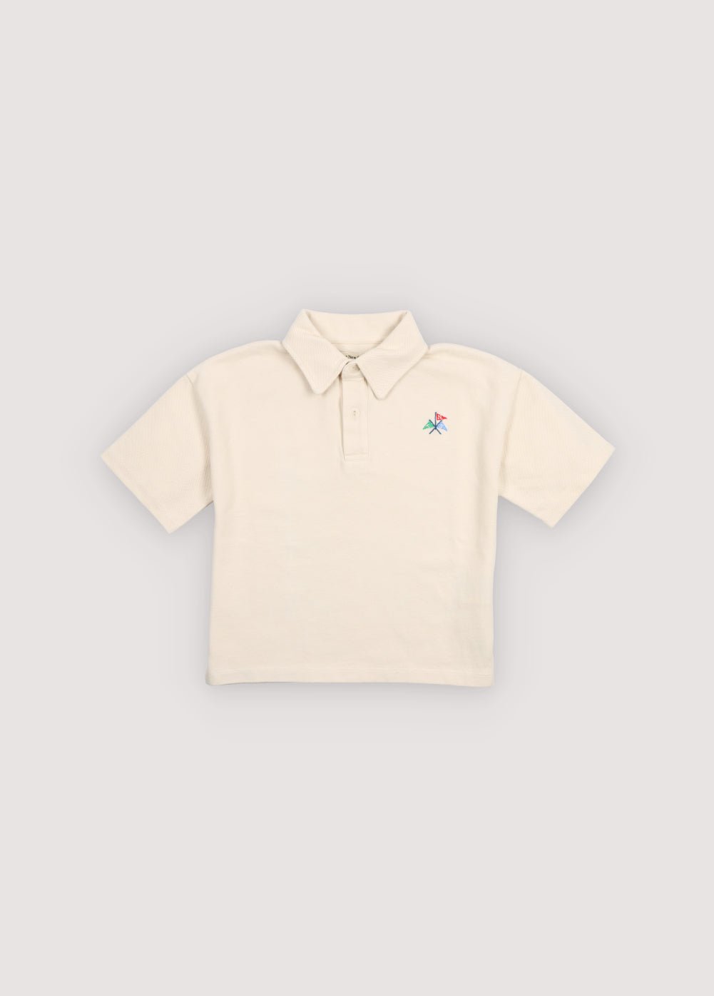 The New Society Nut polo ecru bimbo cotone piqué