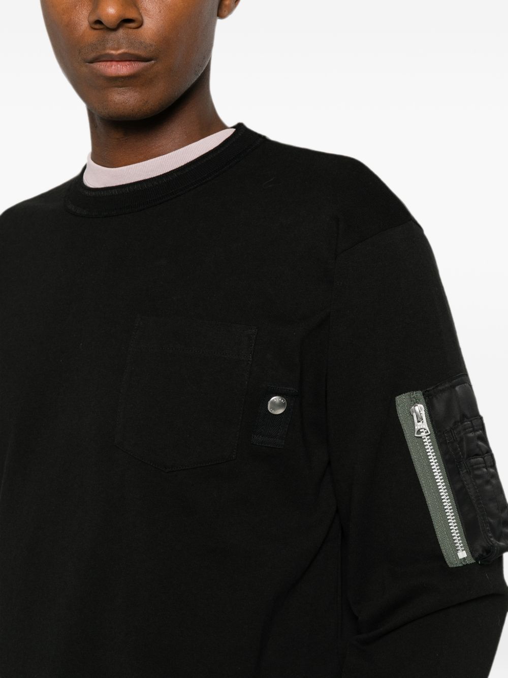 Sacai 26-04074M t-shirt nera uomo