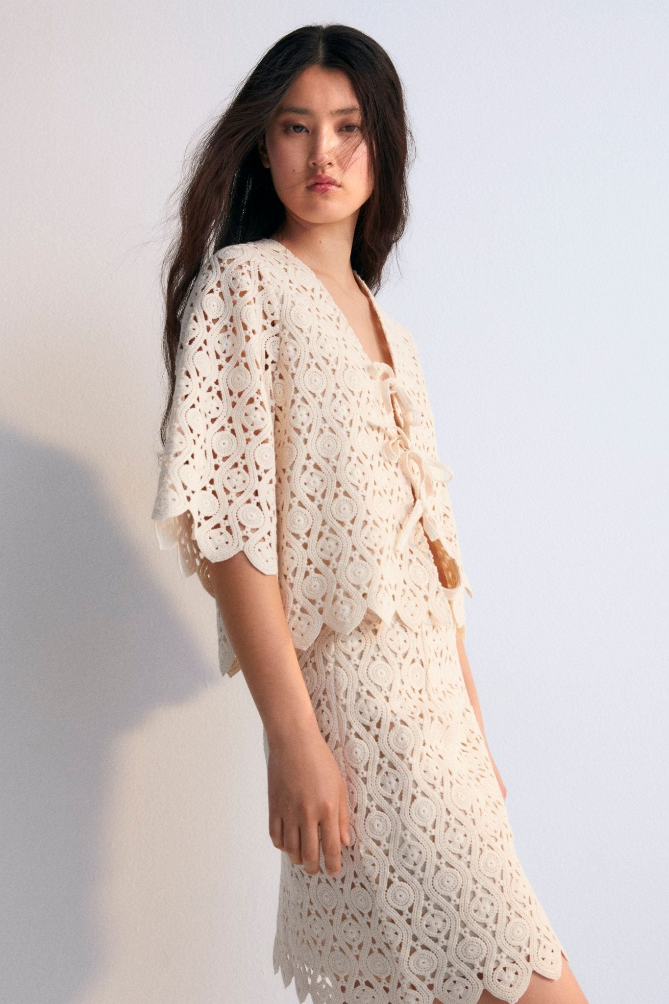 The New Society Narciso blusa crochet cocco cotone