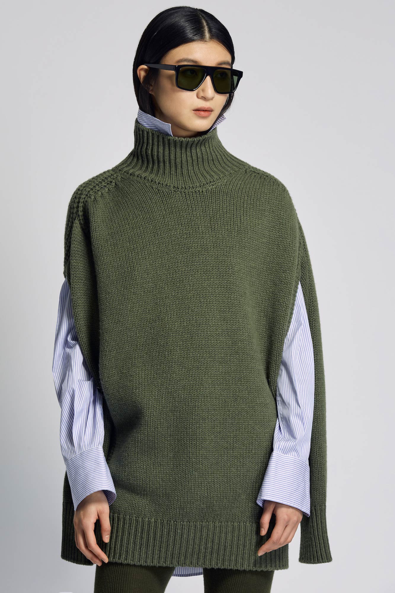Sa Su Phi Giovanna vestito in cashmere verde militare