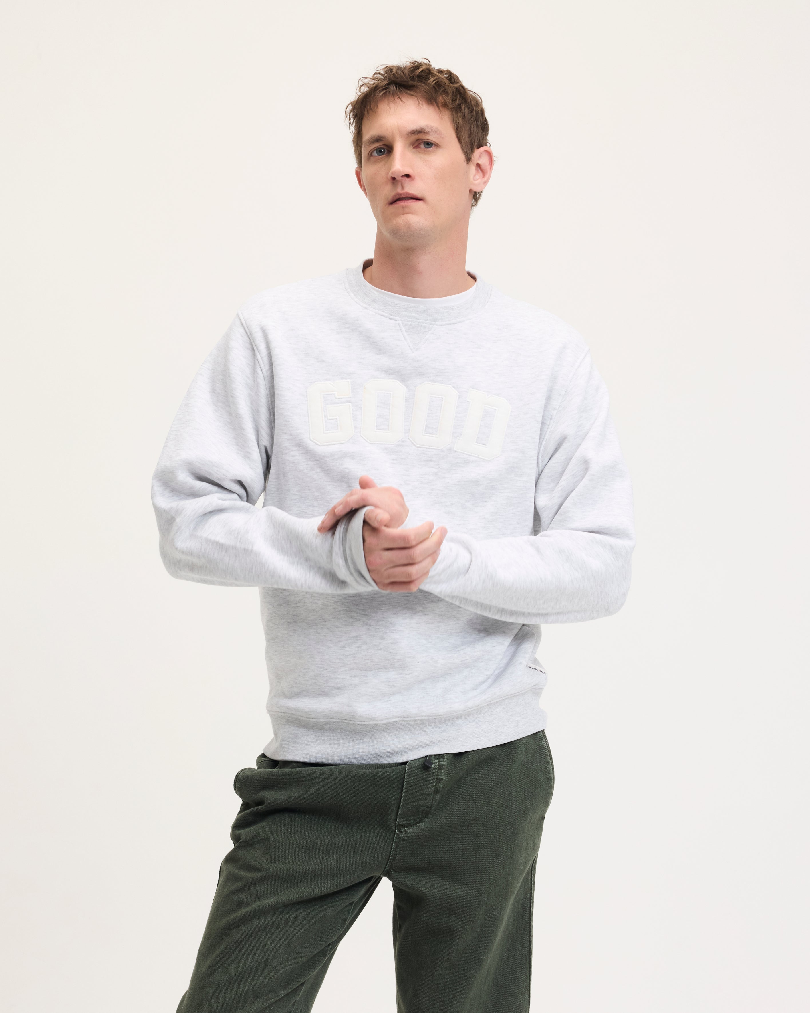Goodpeople Leff Good Artwork maglione grigio chiaro