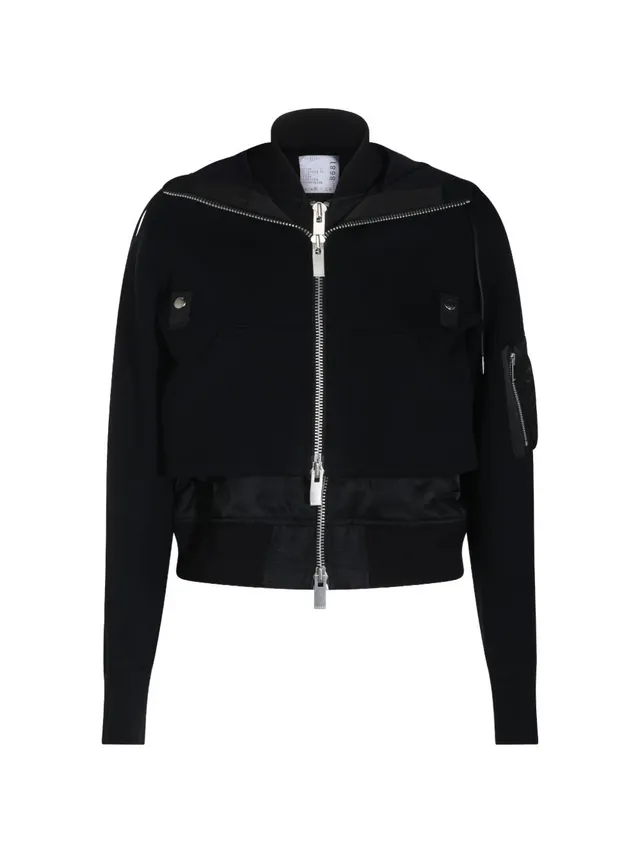 Sacai 26-08681 felpa donna nera