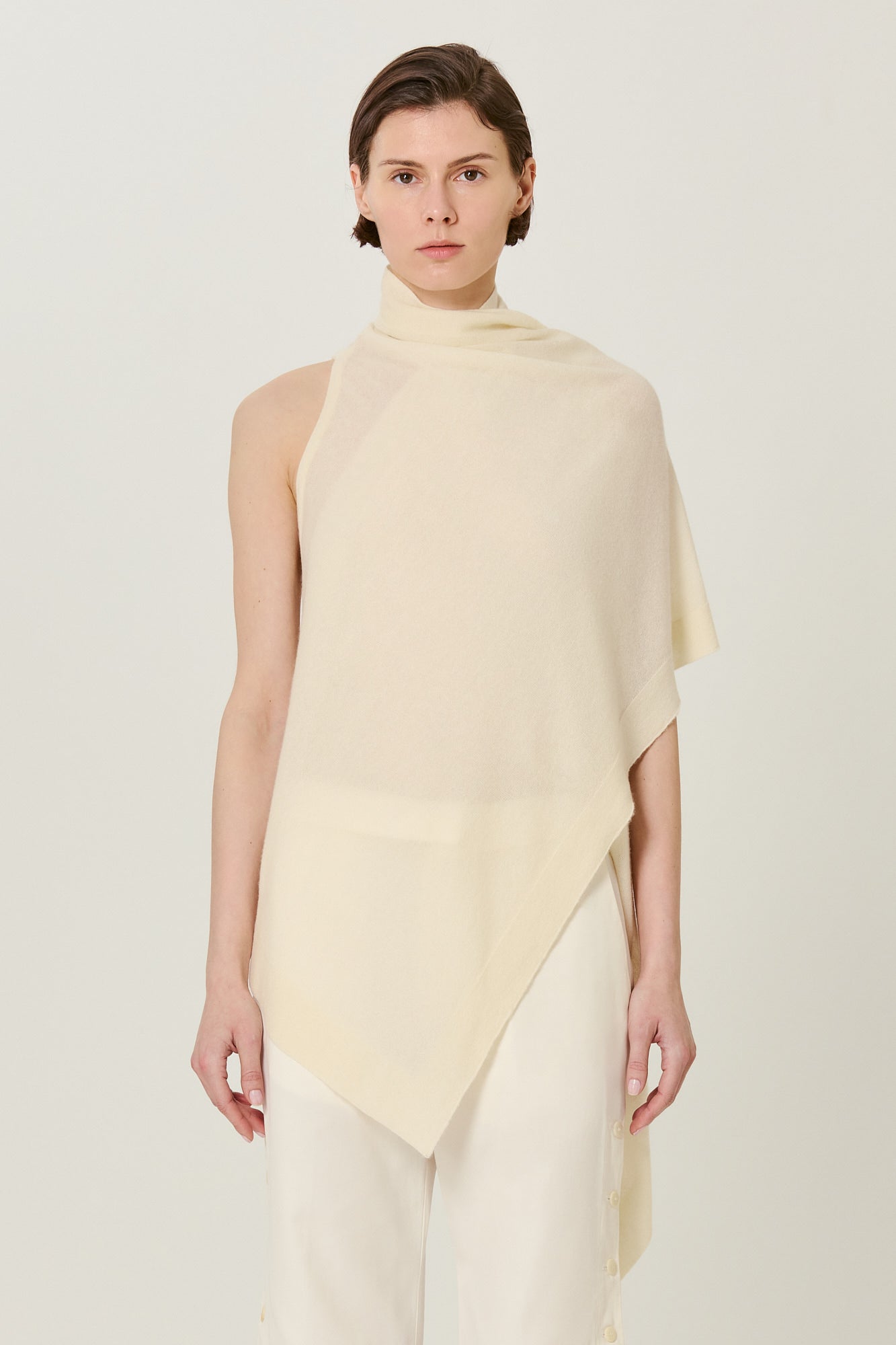 Sa Su Phi Poncho cardigan cashmere seta avorio