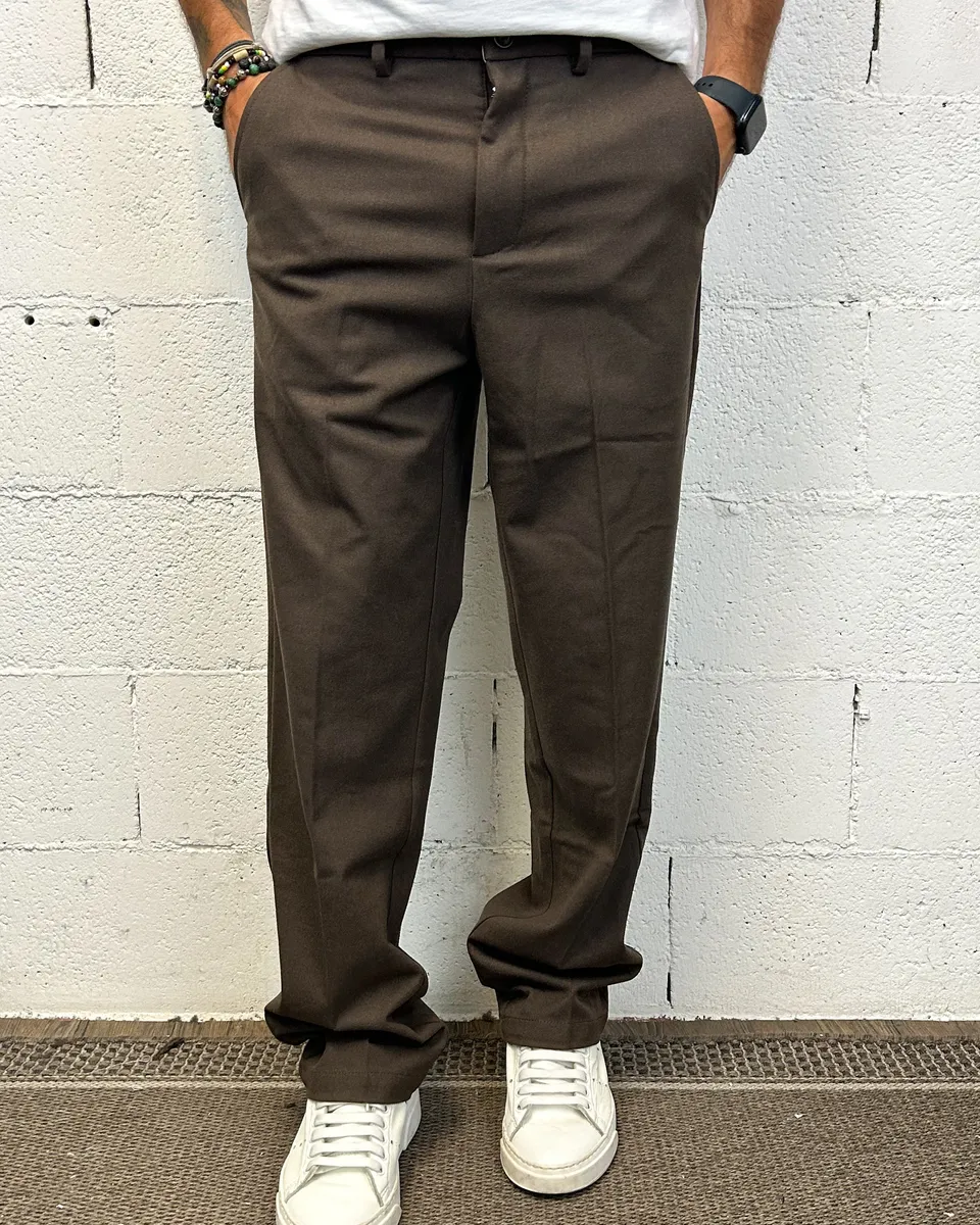 ONLYONE GIANNI LUPO Coffee pantalone loose taglia vera