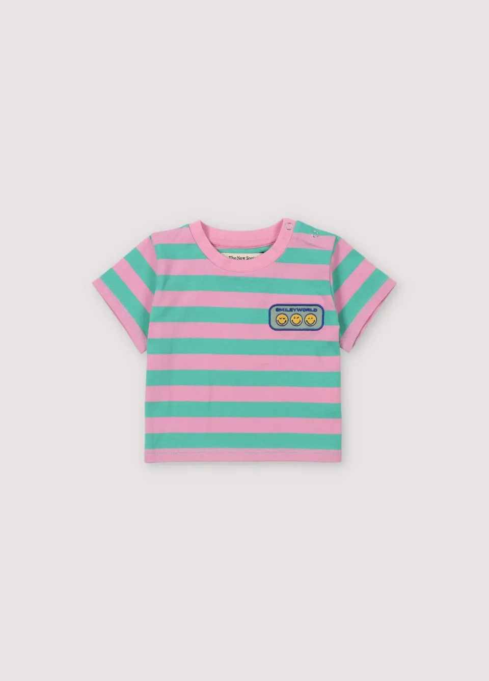 The New Society SmileyWorld maglietta neonato righe Hibiscus rosa cotone