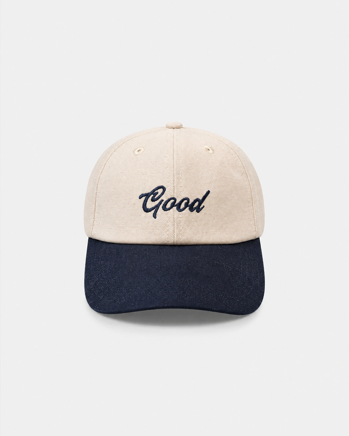 GOODPEOPLE Five-Panel cappellino cotone off white navy