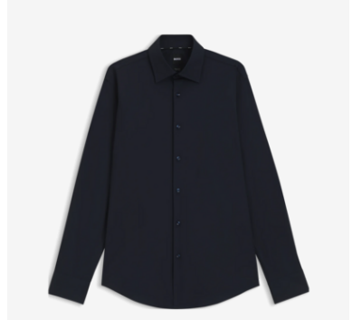 BOSS 50473265 Camicia Dark Blue collo grande