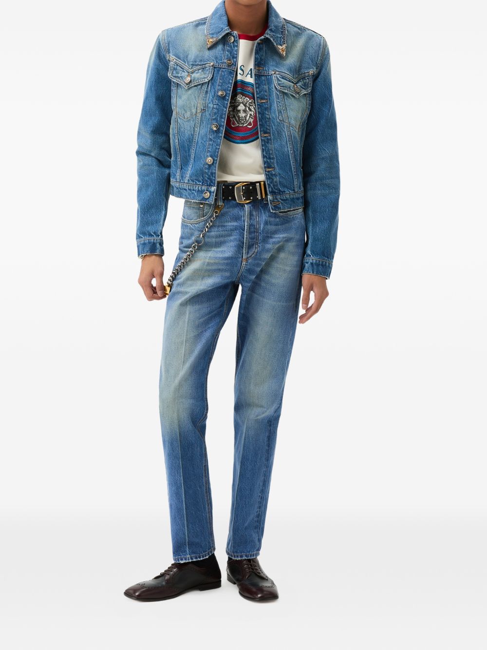 Versace 1025444 jeans uomo medium blu