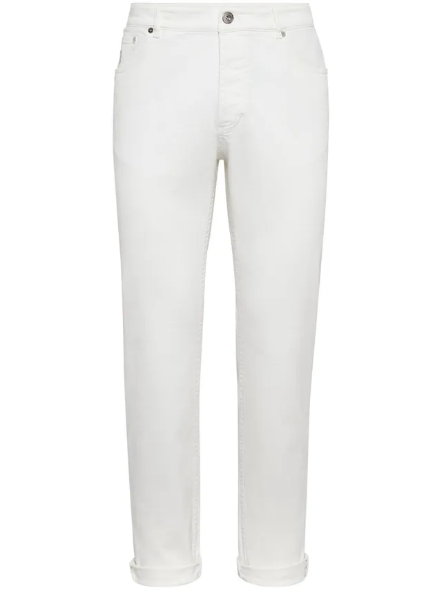 Brunello Cucinelli M277PD3210 jeans bianco neve