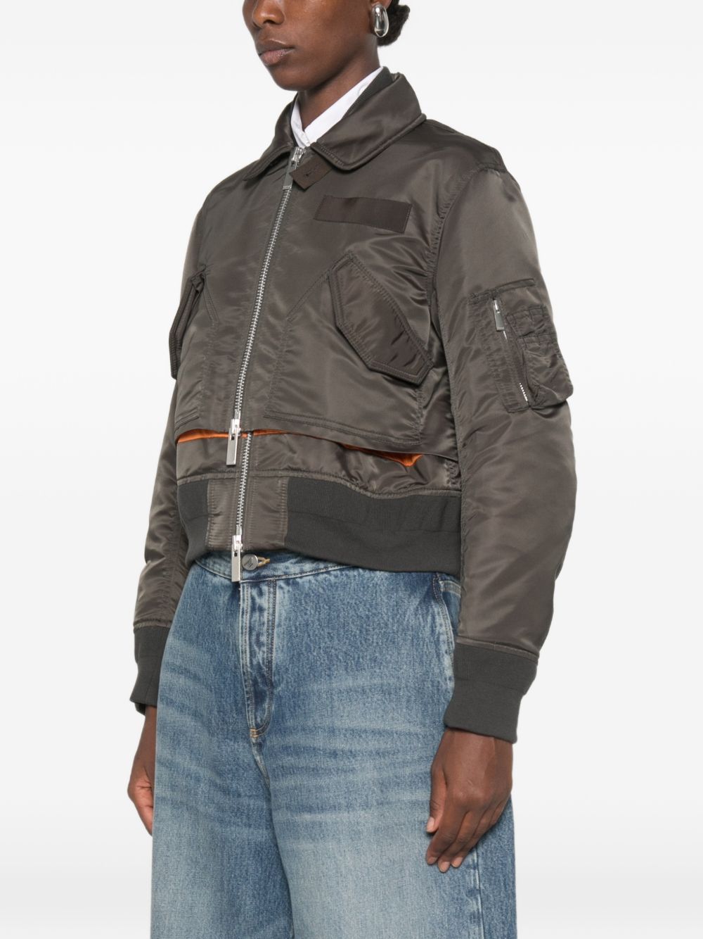 Sacai 26-08582 bomber khaki donna