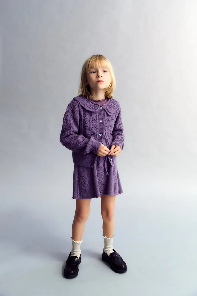 The New Society Lila gonna bambina Grape Bliss lana riciclata