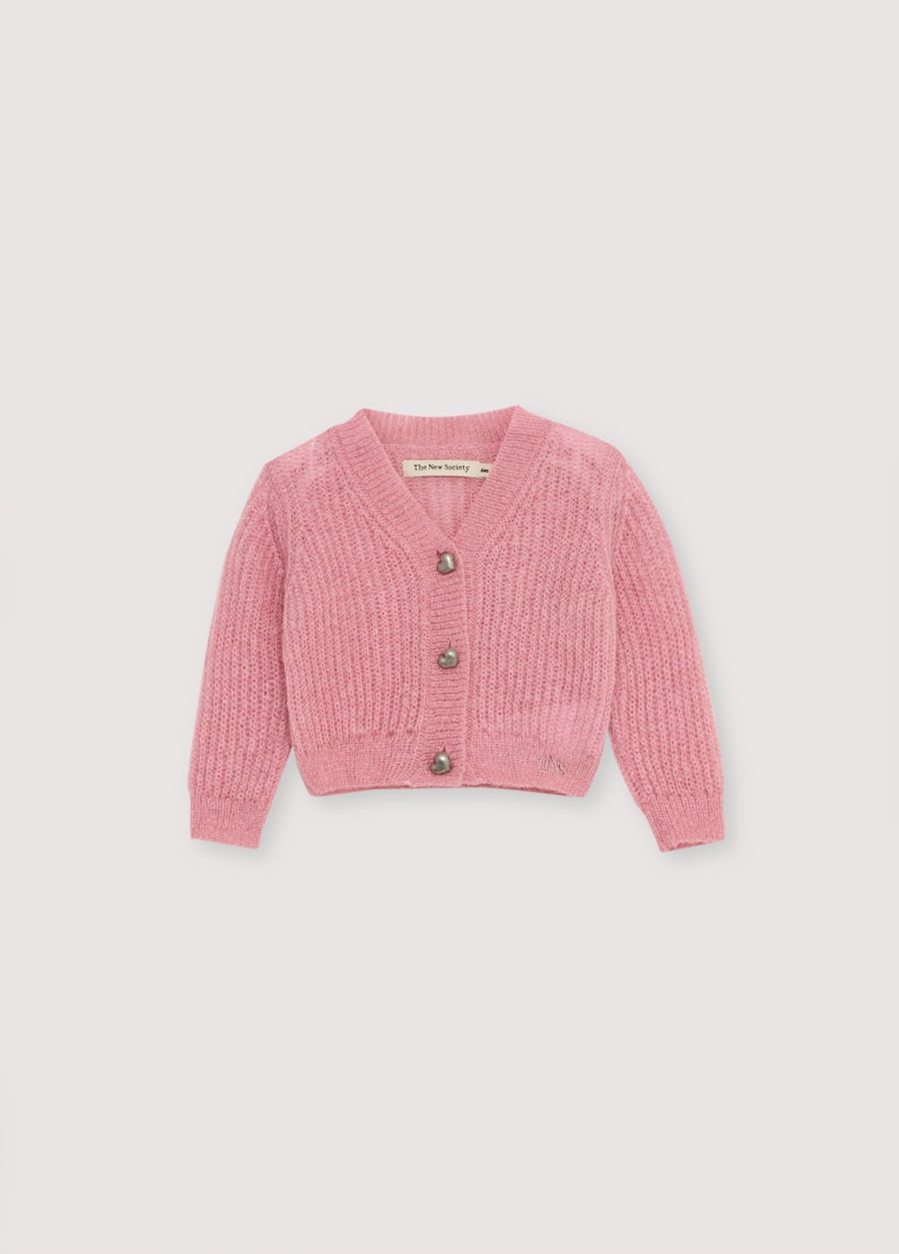 The New Society Lina Baby Cardigan neonata Dream Blush mohair