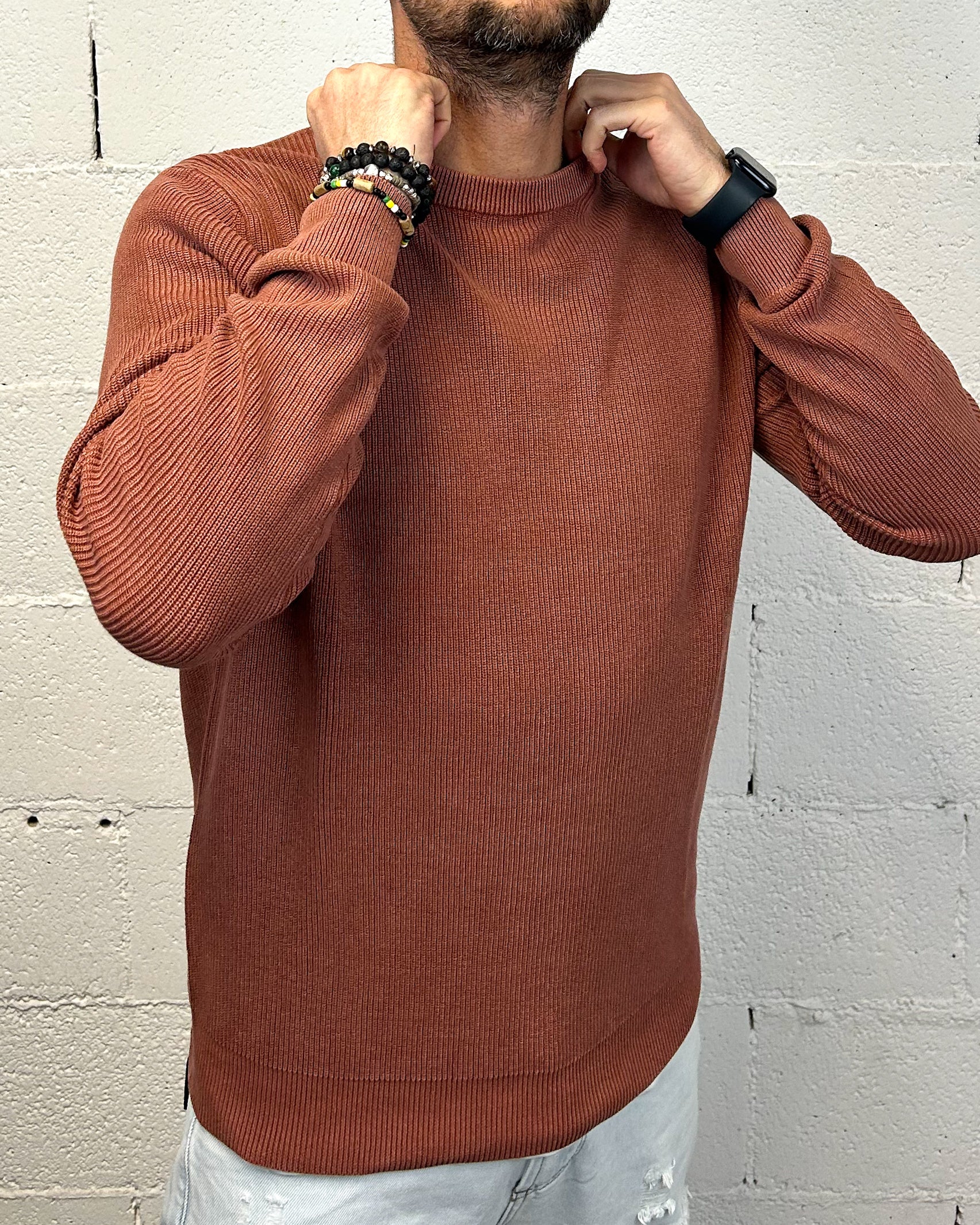 ONLYONE OVER-D Costa Cacao pullover paricollo