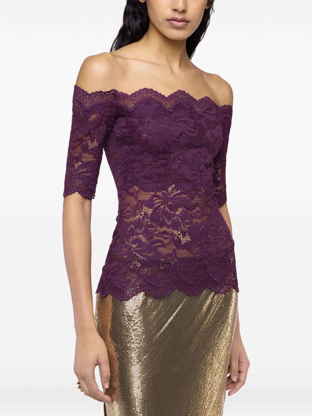 Rabanne 26AJT0697PA0170 Top Magenta Purple Donna