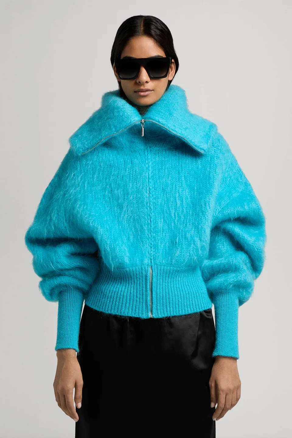 Sa Su Phi Jen bomber mohair peacock
