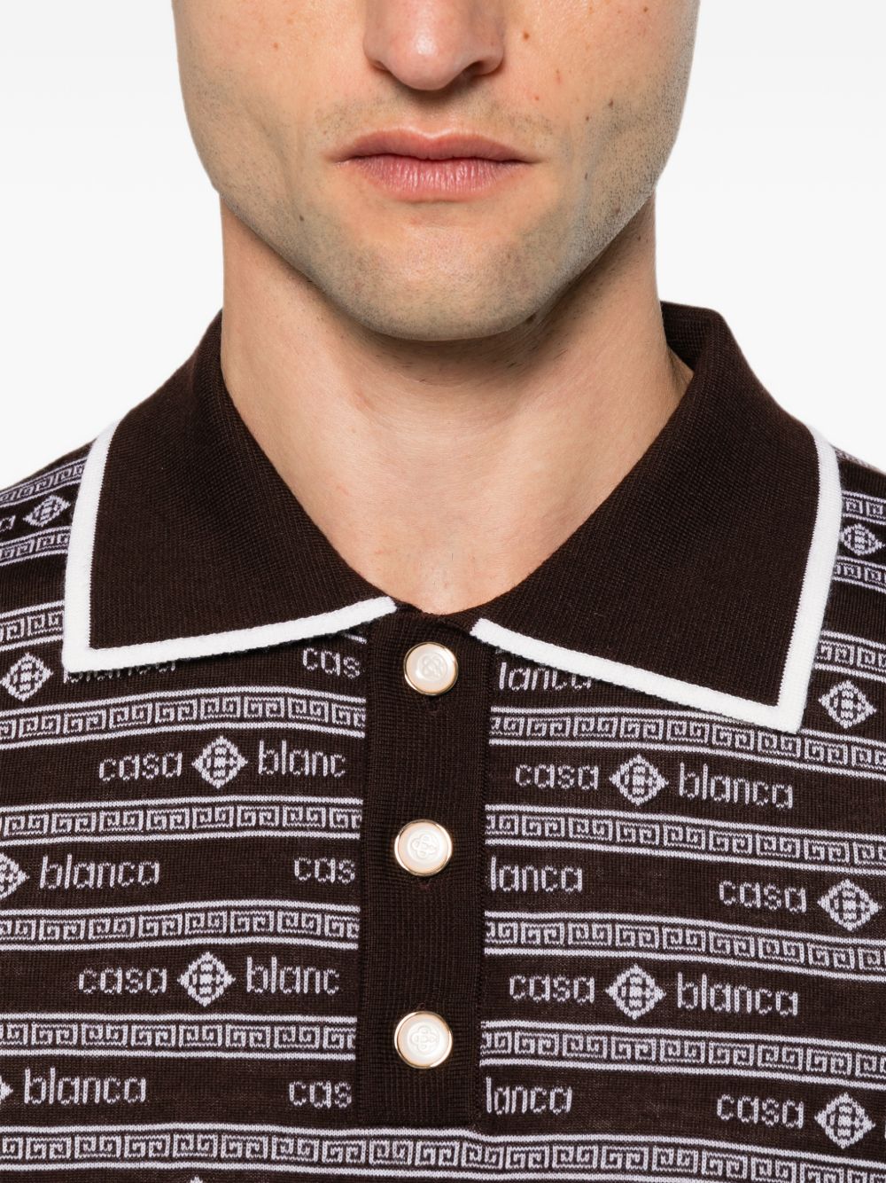 Casablanca M-PF26-KW-729-01 polo marrone uomo