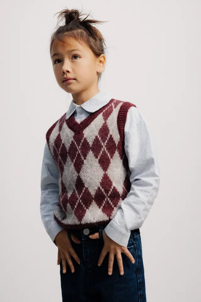 The New Society Dune gilet jacquard rombi mohair