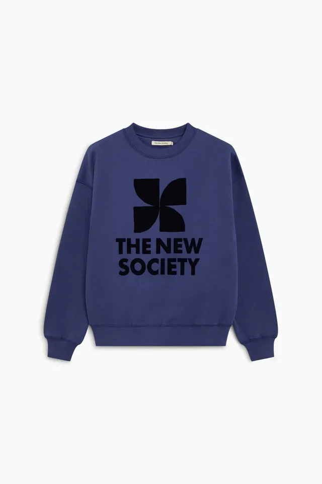 The New Society TNS Logo felpa cotone blue depths donna