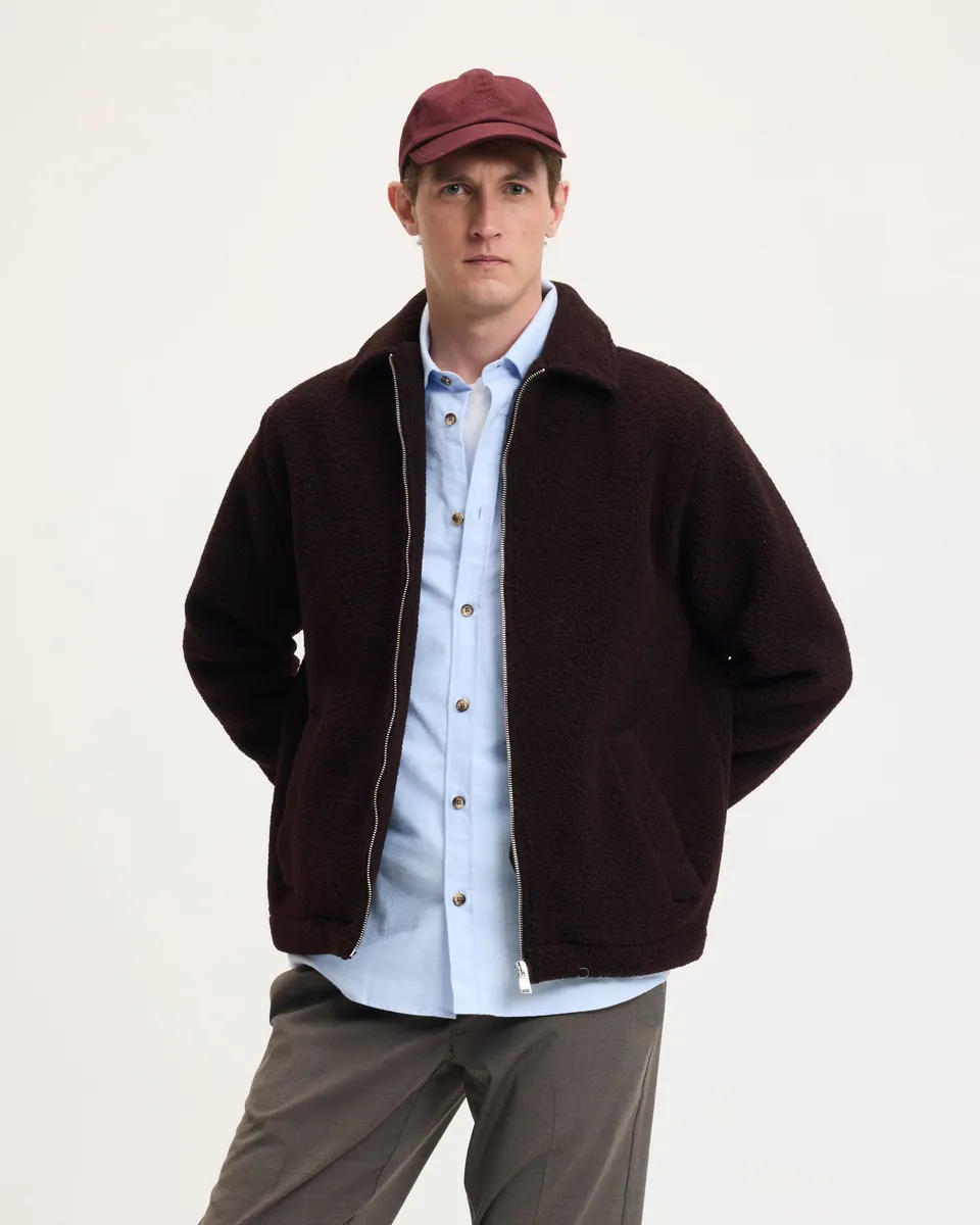 GOODPEOPLE Jteddy bomber misto lana Chocolate Brown