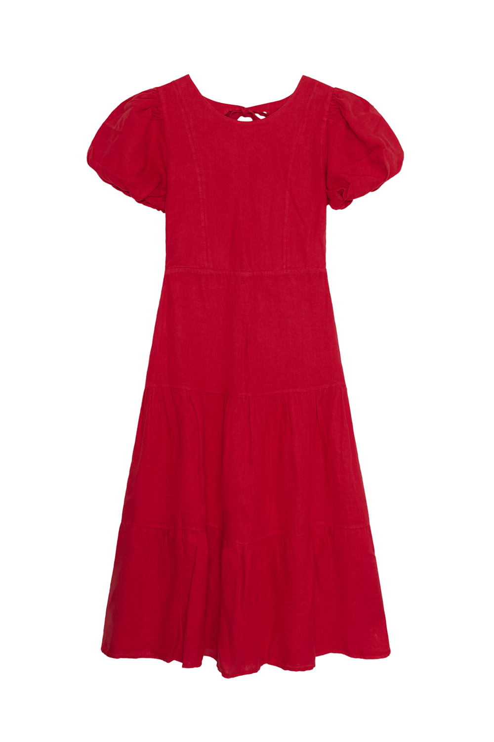 The New Society Cala abito donna Tulip Red lino