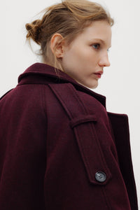 The New Society Tully Woman Coat cappotto donna bordeaux lana