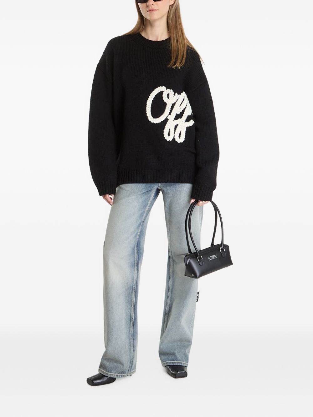 Off-White 44MHE212F26 maglia nera uomo