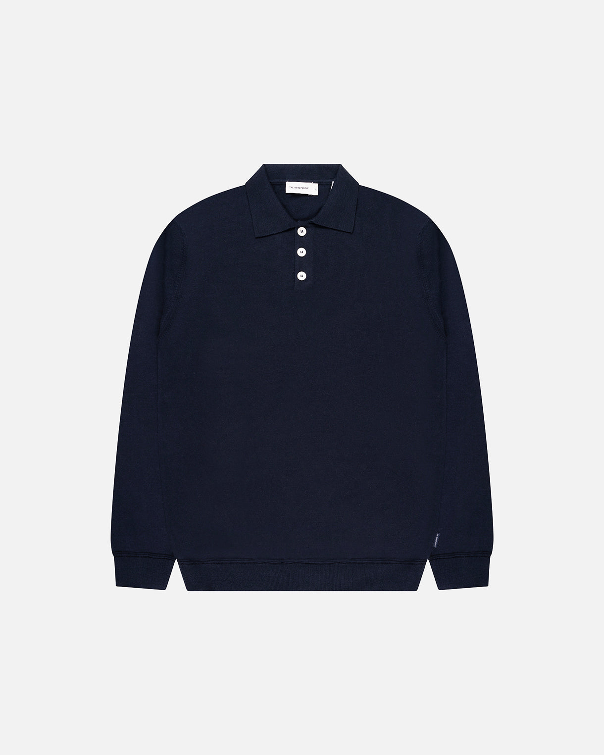 Goodpeople Kario polo manica lunga blu misto cotone