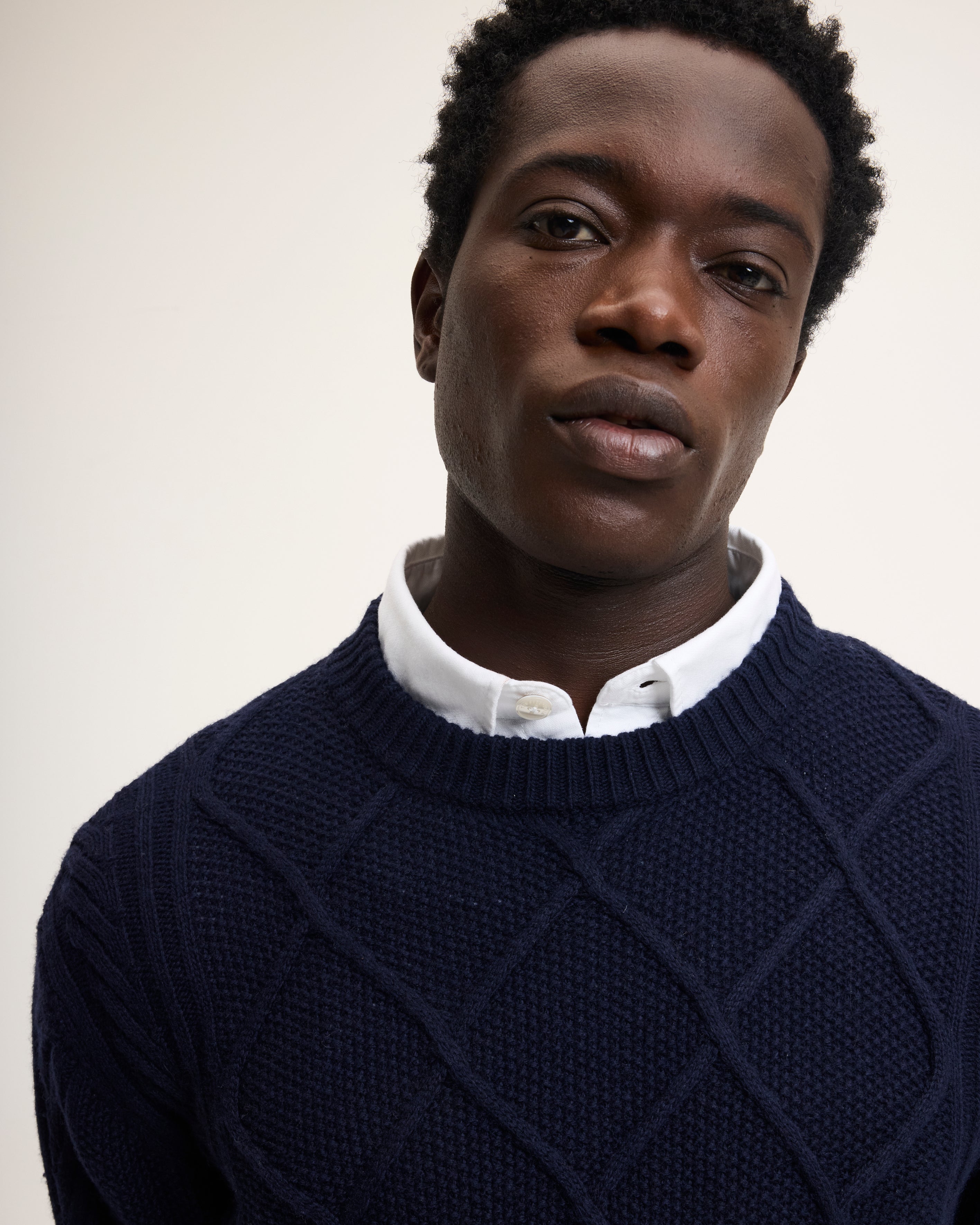 GOODPEOPLE Kpattern Maglione Lana Blu Navy Motivo