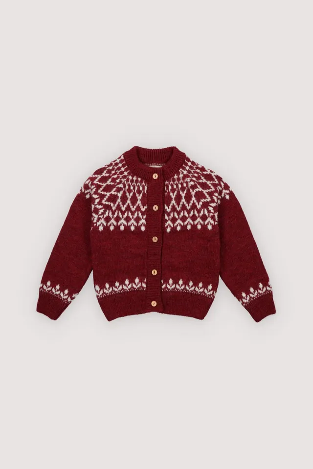 The New Society Wendy Plum Fantasy cardigan bambina prugna alpaca