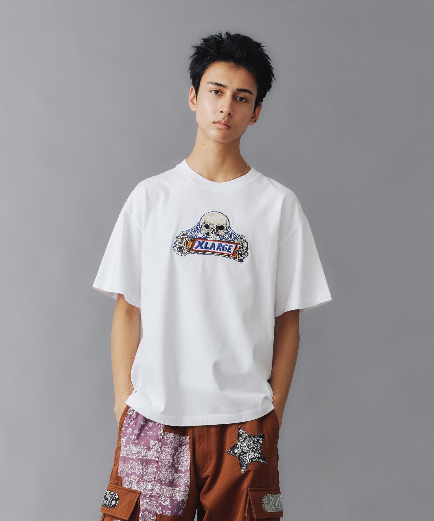 X-Large Skull Logo S/S Tee maglietta ricamo cotone