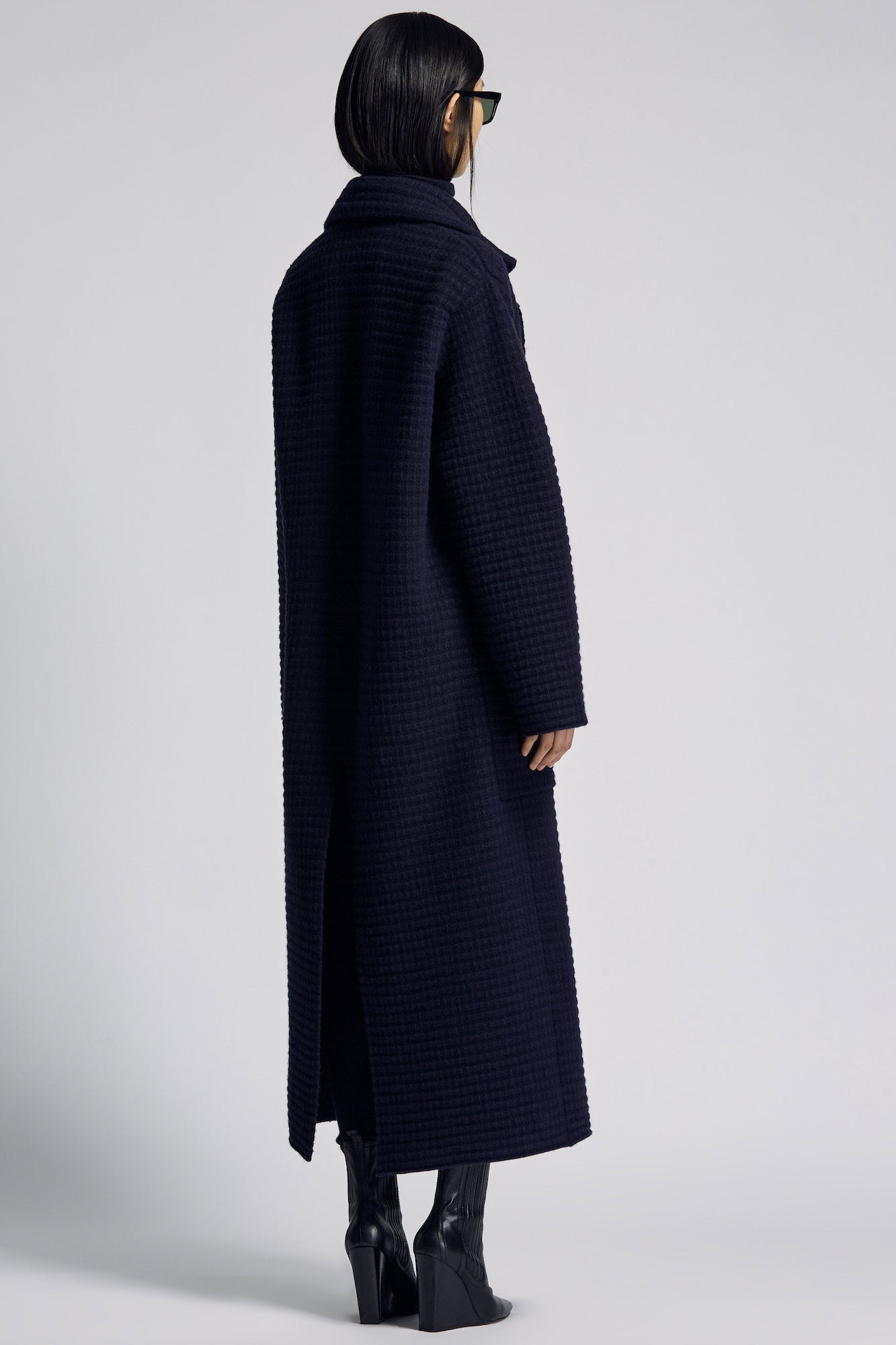Sa Su Phi Caroline cappotto lungo blu cashmere lana