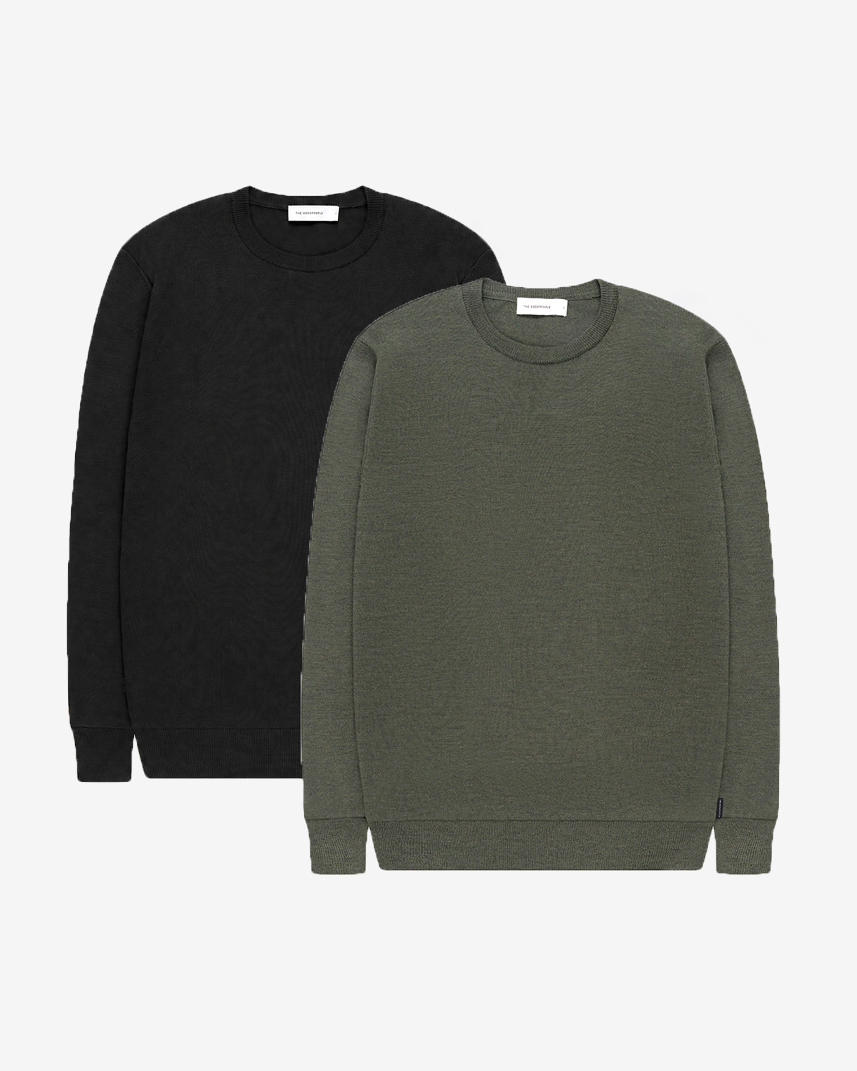 GOODPEOPLE Essential Merino Duo maglione lana 2 pack tinta unita