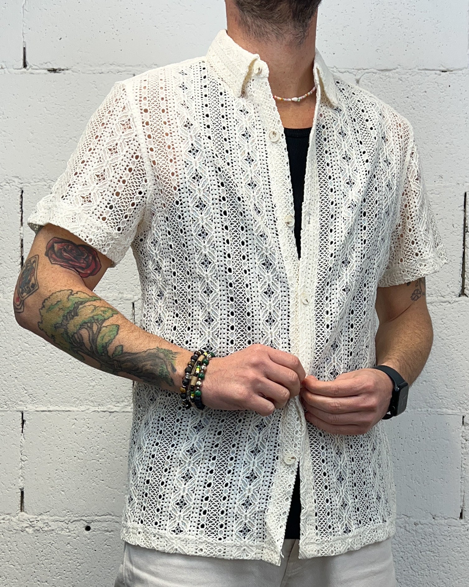 ONLYONE GIANNI LUPO Operata camicia bianca
