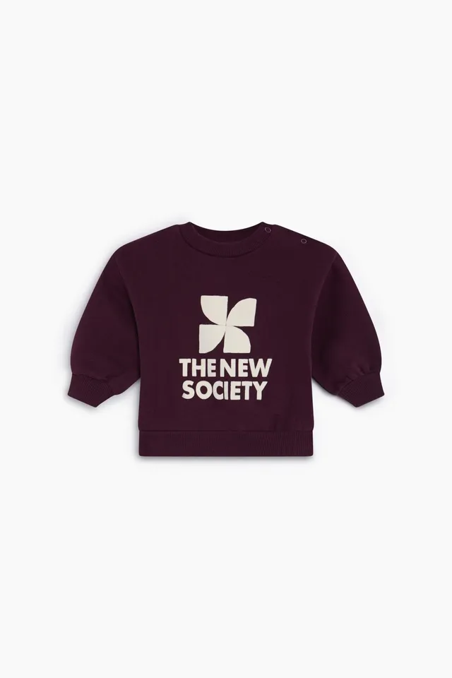 The New Society TNS Logo felpa neonato bordeaux cotone