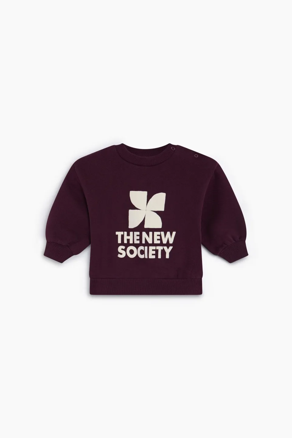 The New Society TNS Logo felpa neonato bordeaux cotone