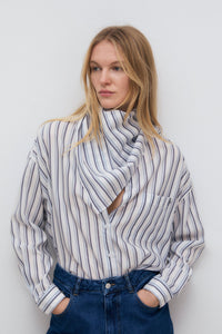 The New Society Estela foulard donna Infinite Navy Stripes