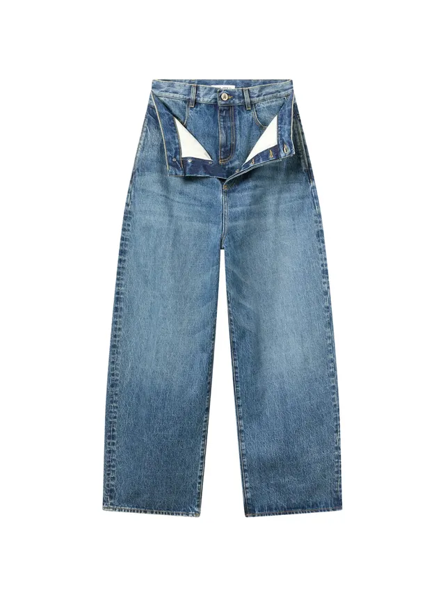 The Attico 261WCP00322 jeans donna blu gamba larga