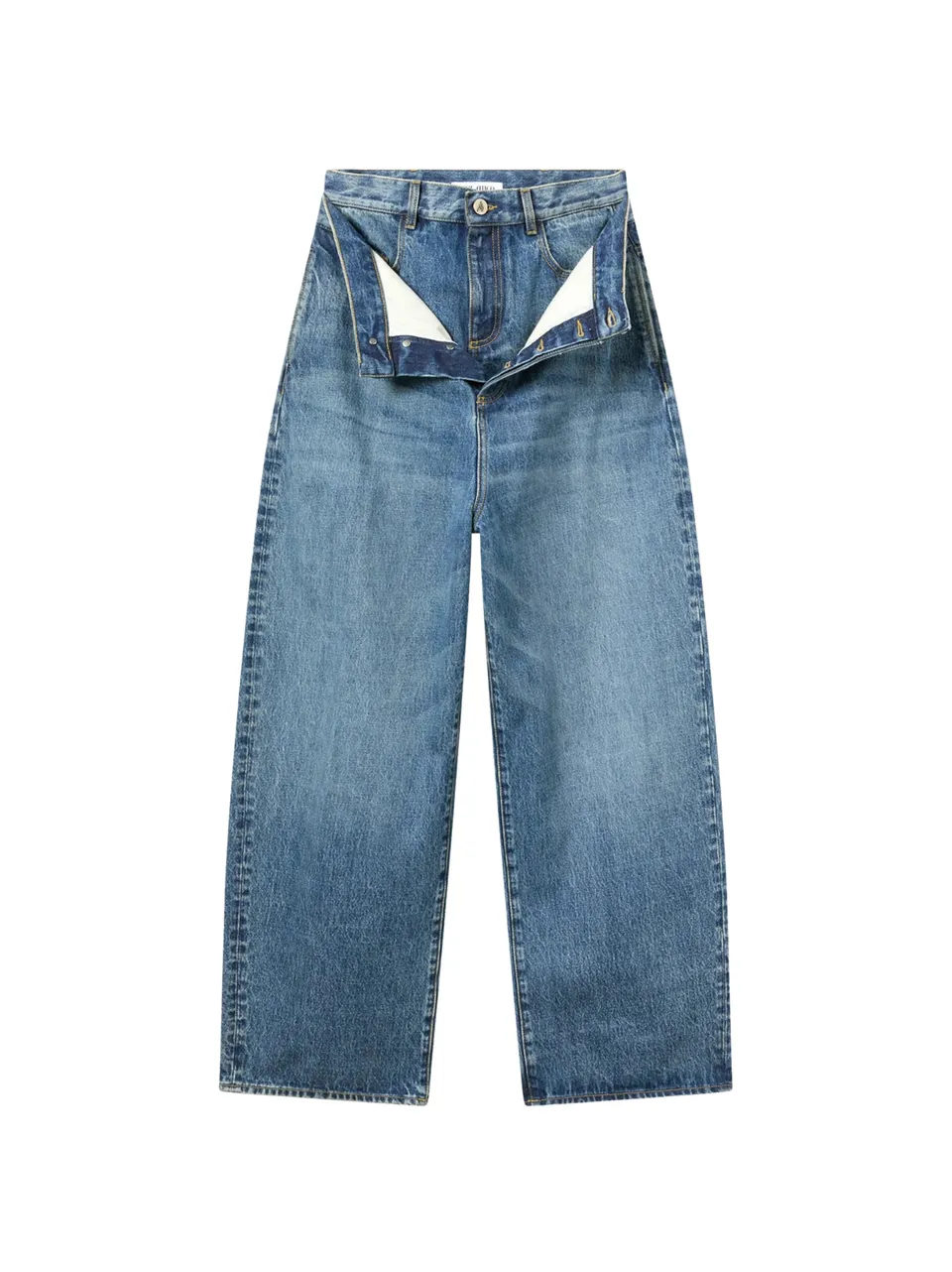 The Attico 261WCP00322 jeans donna blu gamba larga