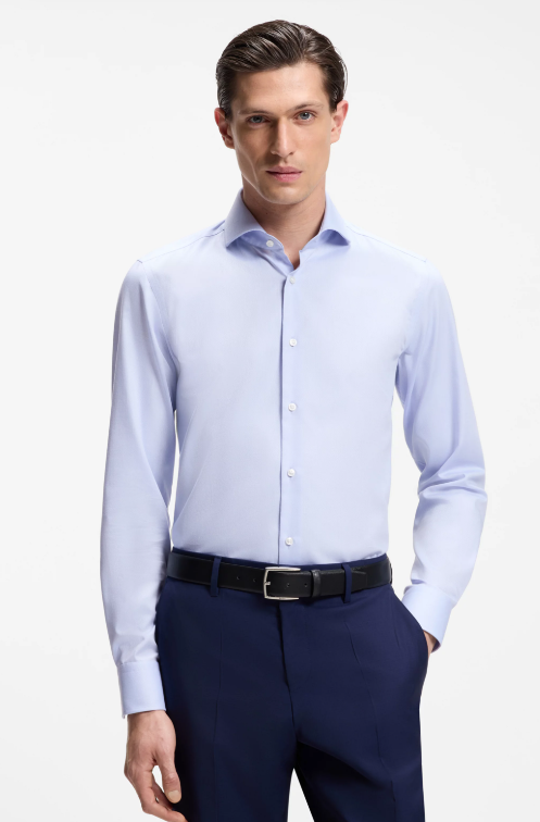 Boss 50567316 camicia azzurra collo uomo