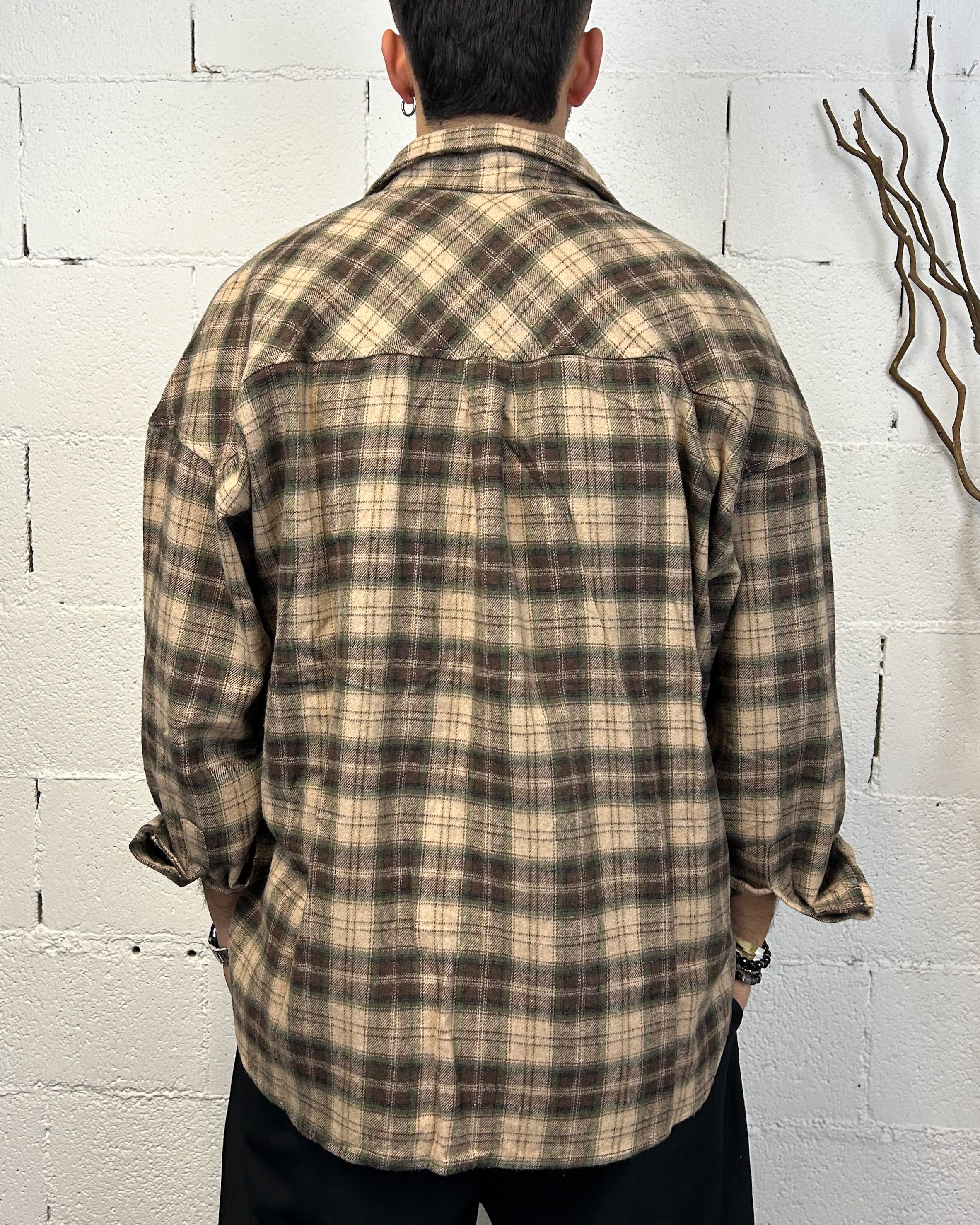 ONLYONE DUCA Camicia Flanella Cropped Oversize marrone