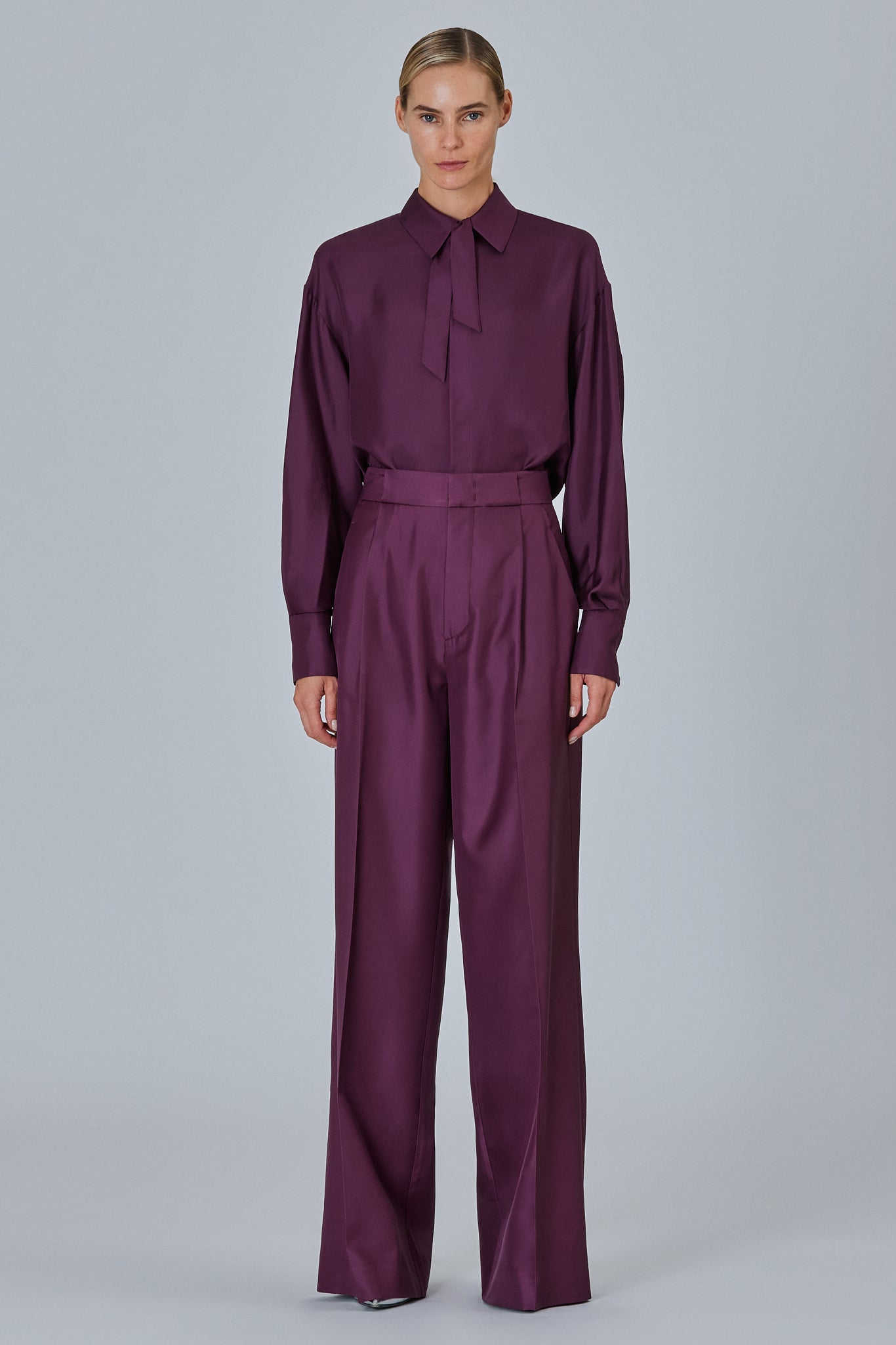 Sa Su Phi Bogart Silk Twill pantaloni seta vita alta