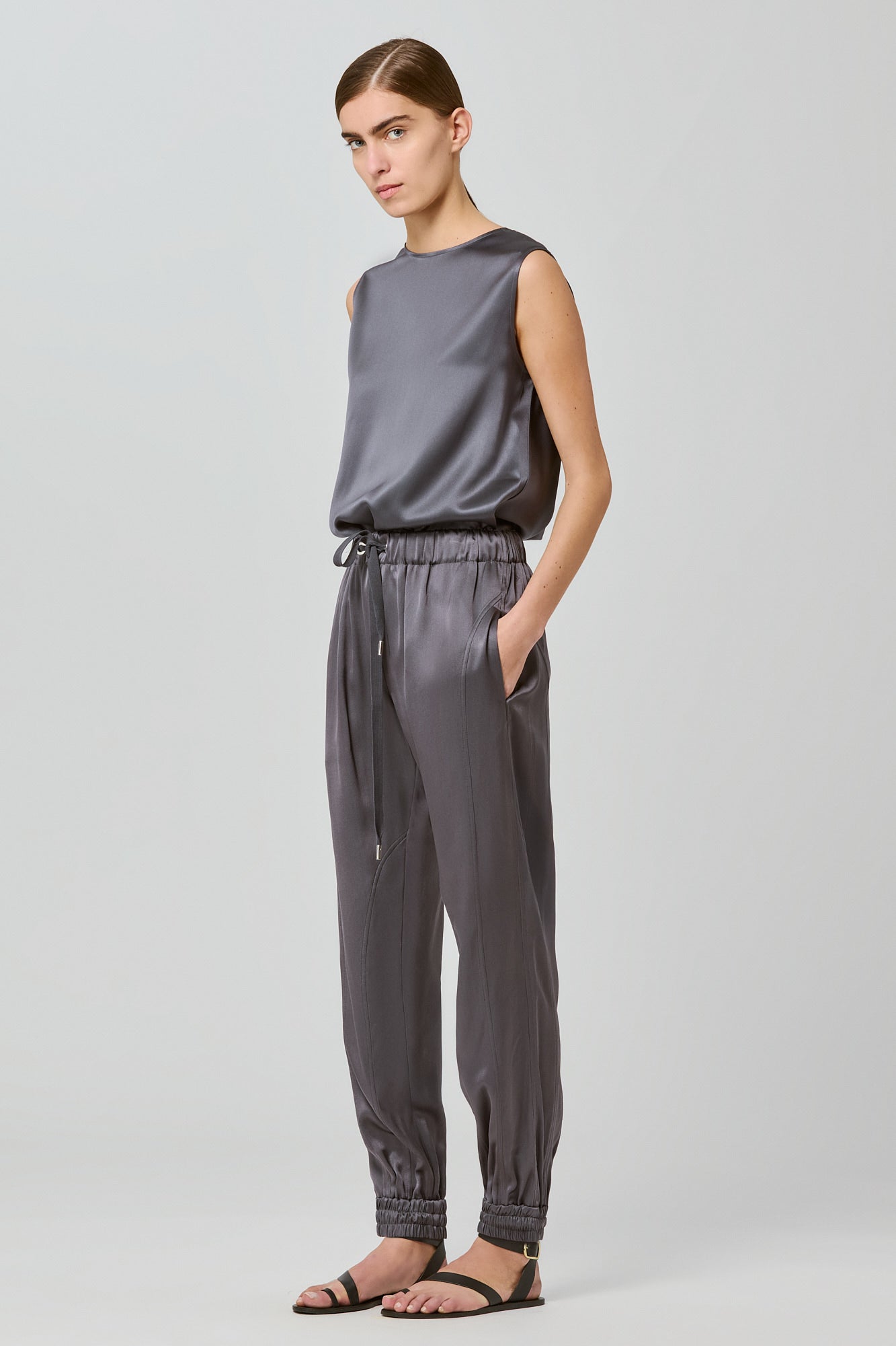 Sa Su Phi Valentina joggers double satin cemento